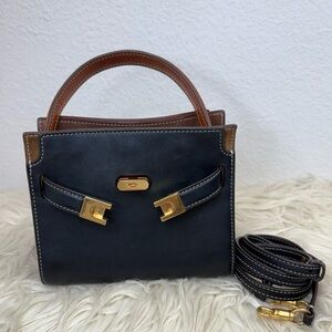 Tory Burch Petite Lee Radziwill Double Bag - EUC